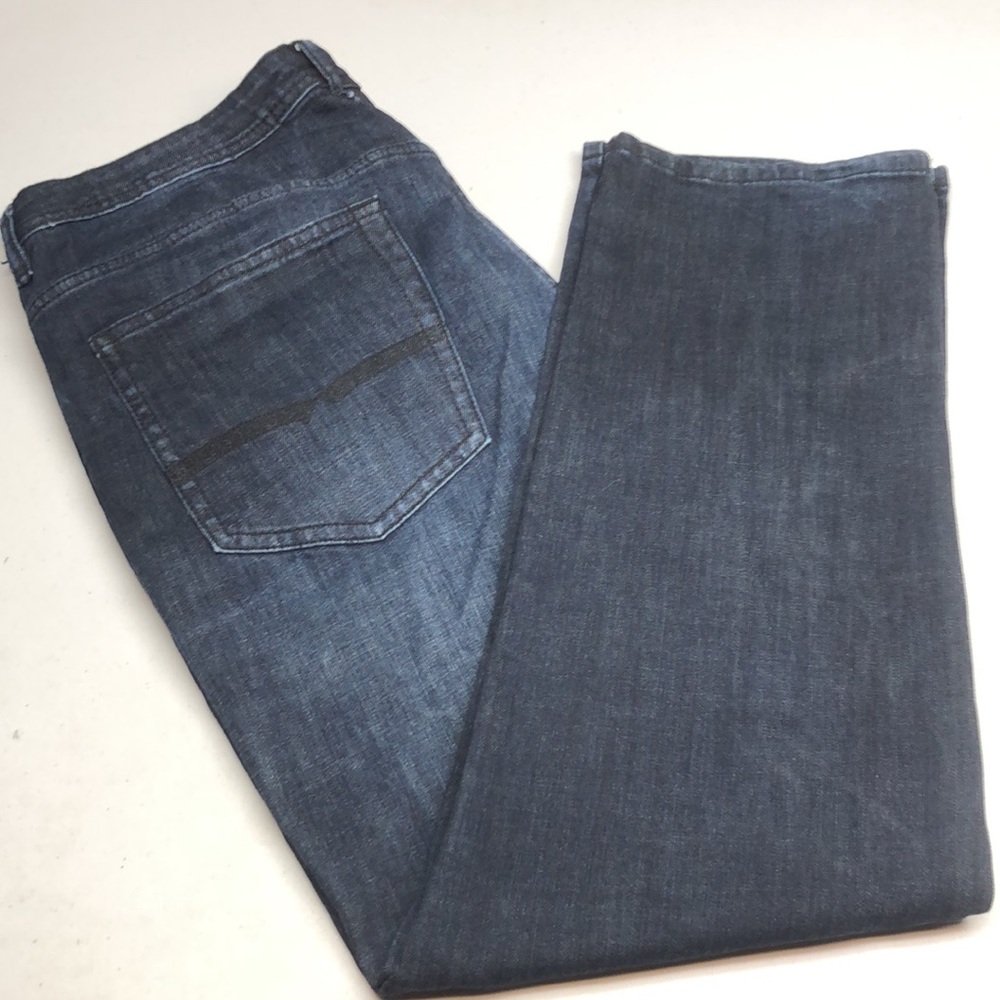 Men's Dark Blue Denim Jeans - Classic Straight Fit